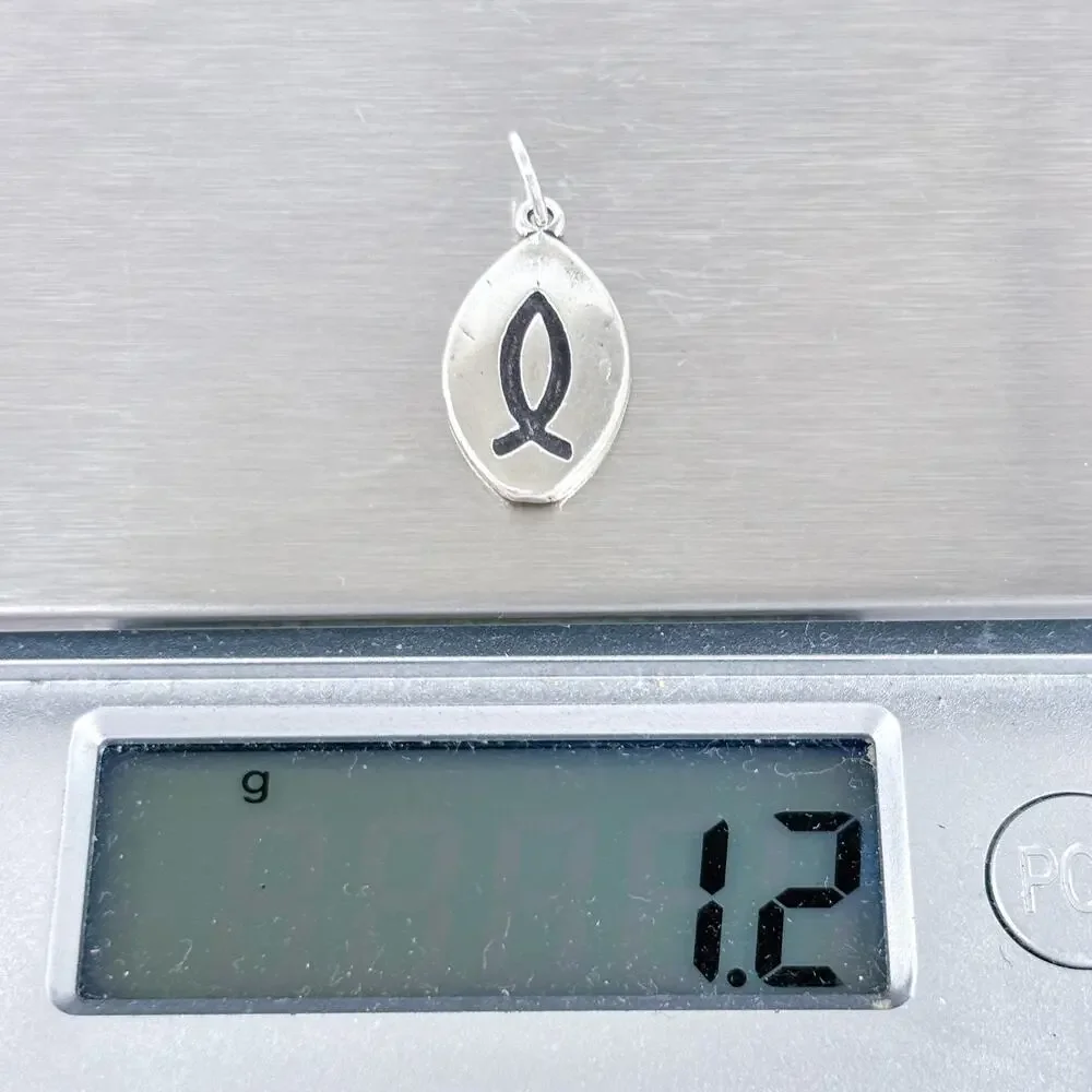 Sterling Silver Christian Ichthys Fish Pendant | Vintage Religious Charm Jewelry